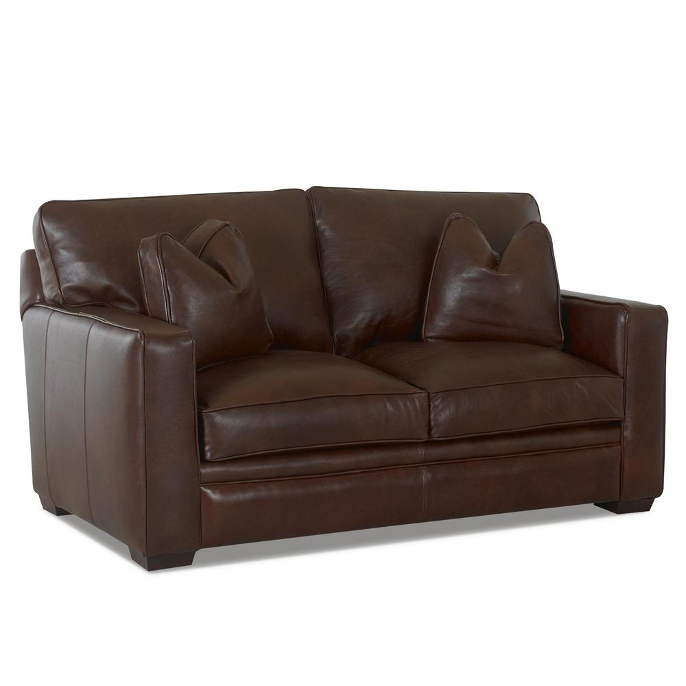Klaussner Homestead Leather Loveseat Sheely's Furniture & Appliance